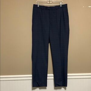 Paul Betenly Men’s Phoenix Wool-Blend Cobalt Blue Stripe Straight Dress Pants 34